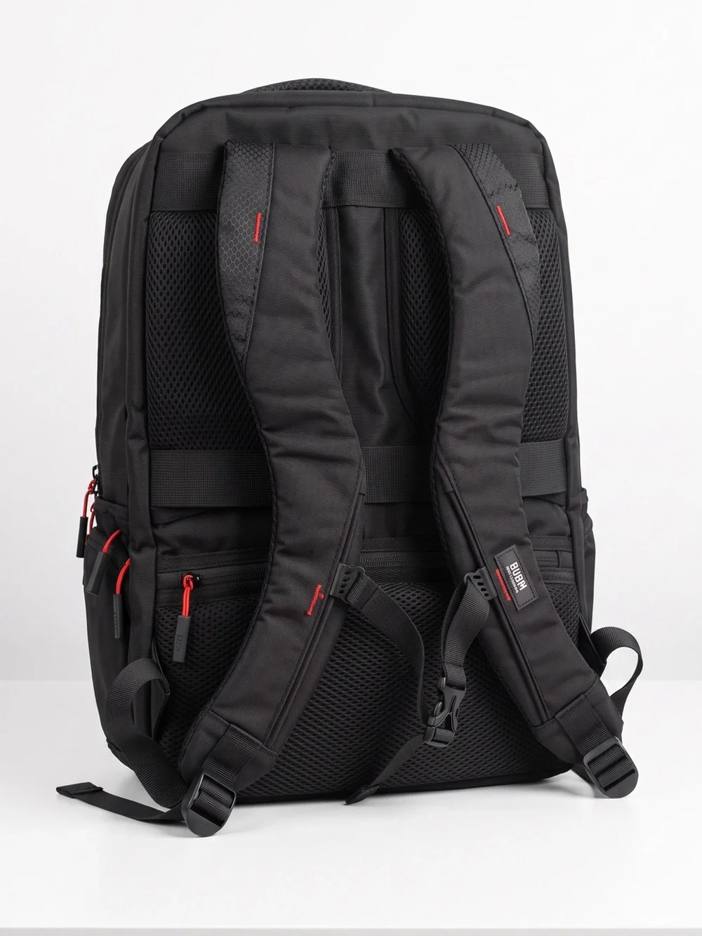 BUBM CONSOLE Travel Backpack - Black with Red Accents